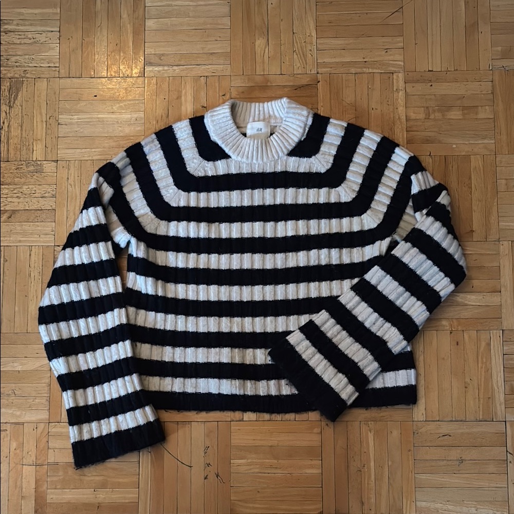 Striped Navy and White Women's Sweater